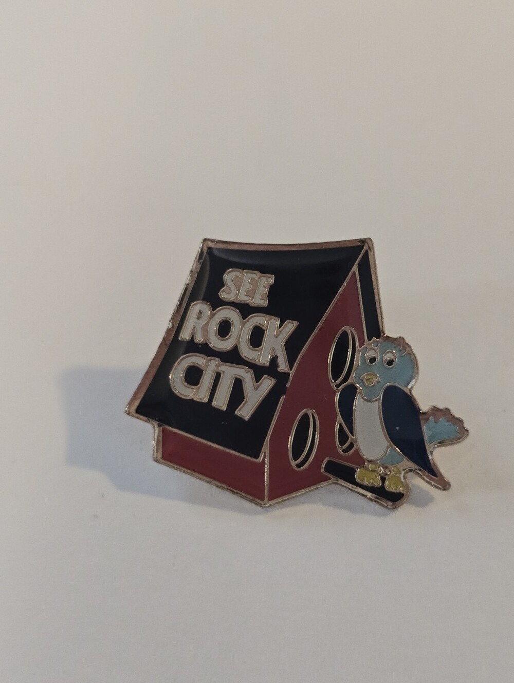See Rock City Birdhouse Enamel Pin